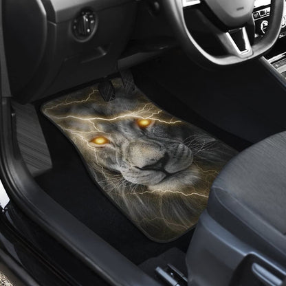 Thunder Lightning Powerful Yellow Eyes Lion Car Floor Mats