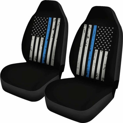 Thin Blue Line Police Flag Car Seat Covers Amazing Gift