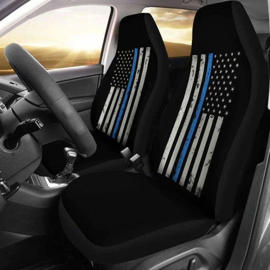 Thin Blue Line Police Flag Car Seat Covers Amazing Gift