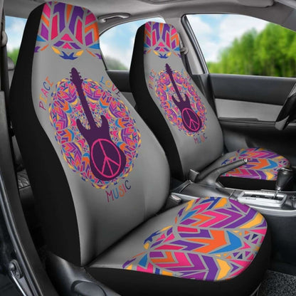 Peace Love Music Car Seat Covers