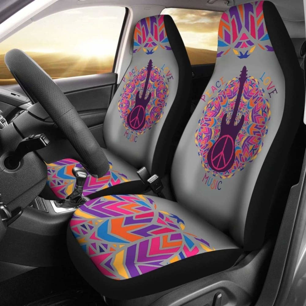 Peace Love Music Car Seat Covers