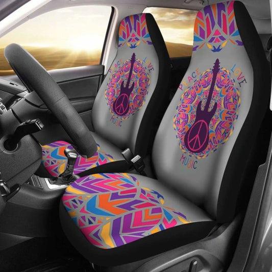 Peace Love Music Car Seat Covers