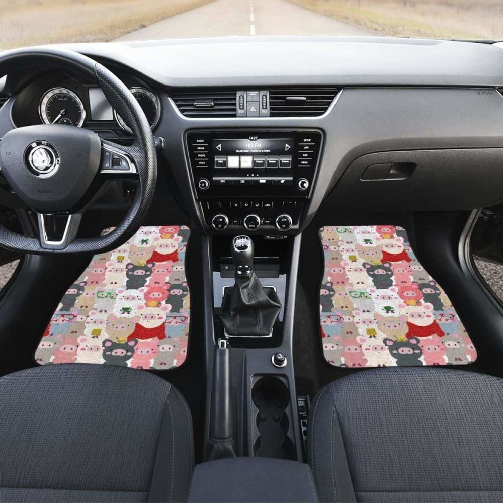 Pig Pattern Print Design  Front And Back Car Mats