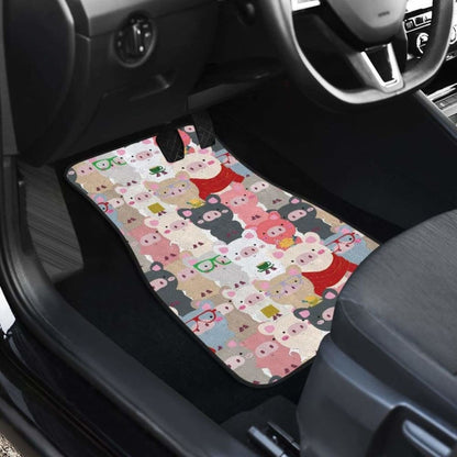 Pig Pattern Print Design  Front And Back Car Mats