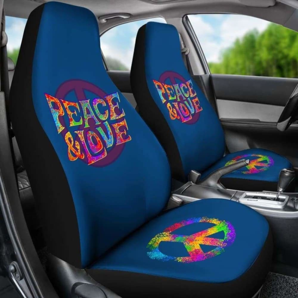 Colorful Peace & Love Car Seat Covers