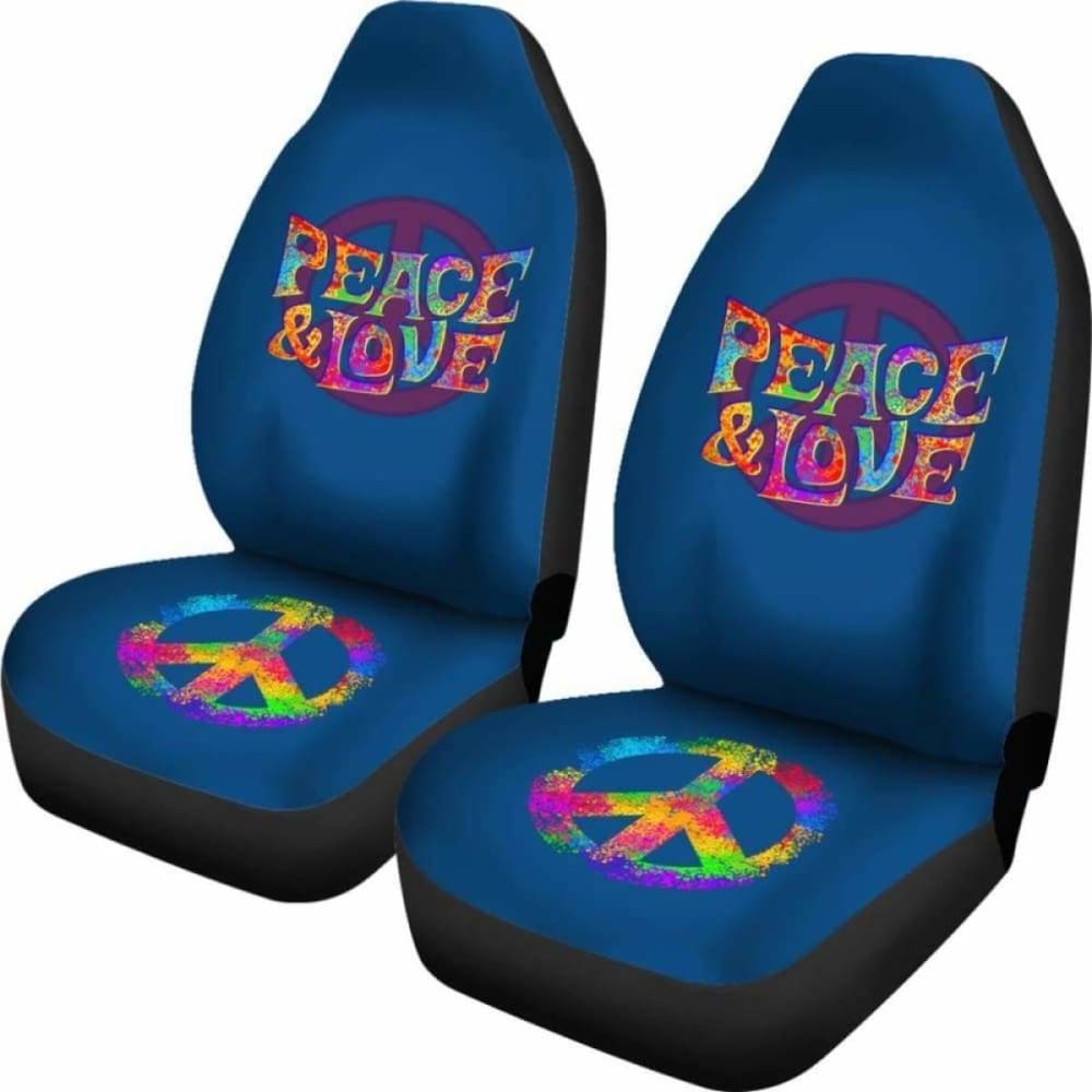 Colorful Peace & Love Car Seat Covers