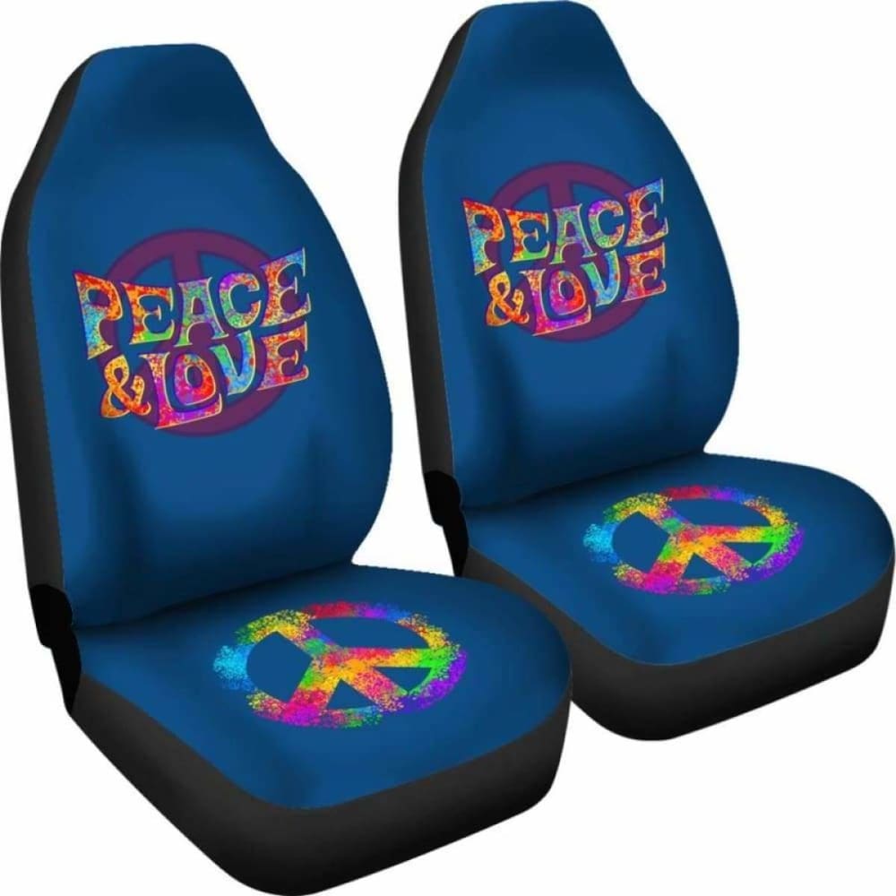 Colorful Peace & Love Car Seat Covers