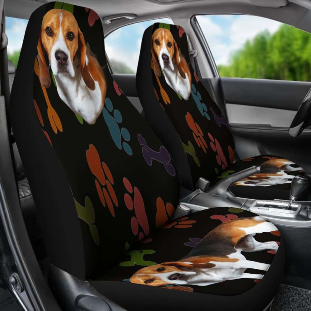 Beagle Black Car Seat Cover