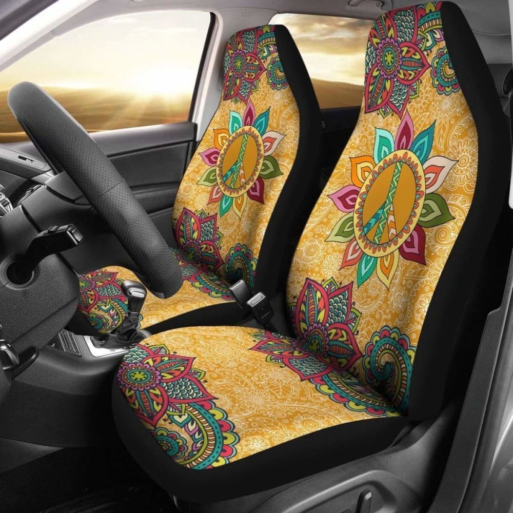 Peace Mandala Yoga Car Seat Covers Yoga Lover & Hippie Style