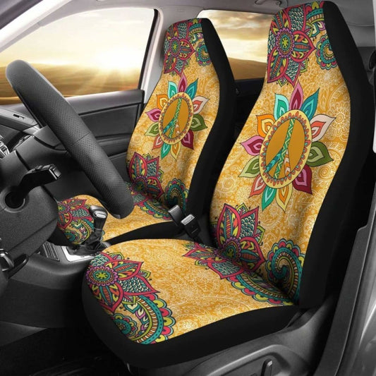 Peace Mandala Yoga Car Seat Covers Yoga Lover & Hippie Style