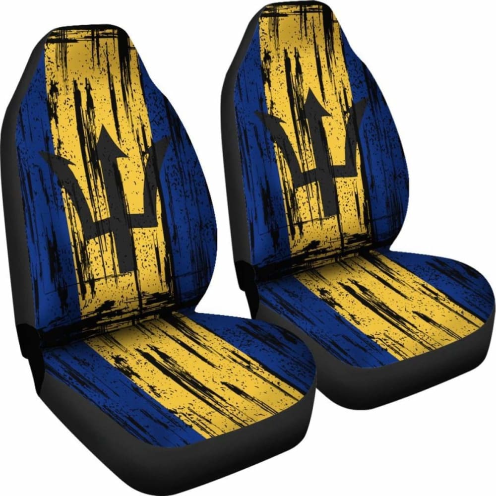 Barbados Grunge Flag Car Seat Cover