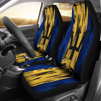 Barbados Grunge Flag Car Seat Cover