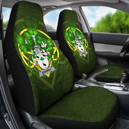 Sharkey Or O'Sharkey \bIreland Car Seat Cover Celtic Shamrock ( Set Of Two)