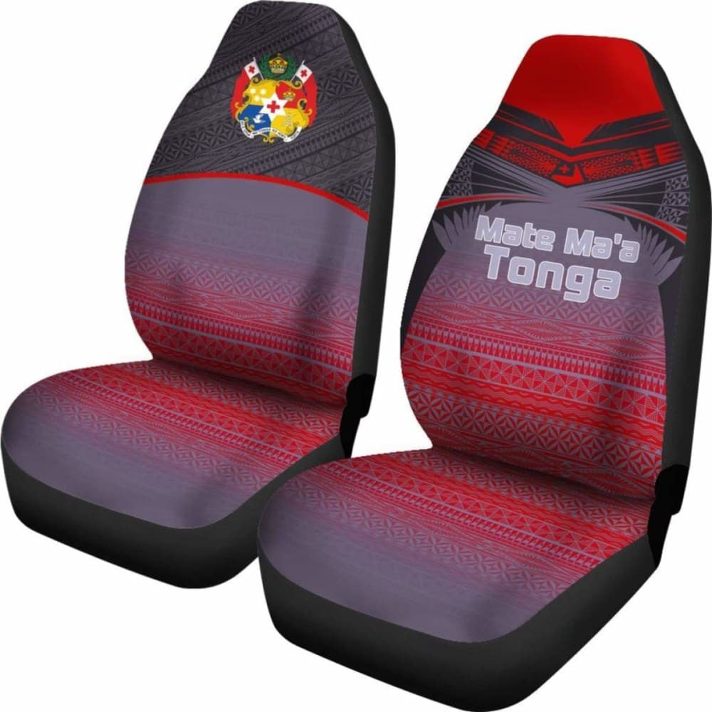 Tonga Polynesian Car Seat Covers - Grey Tattoo -