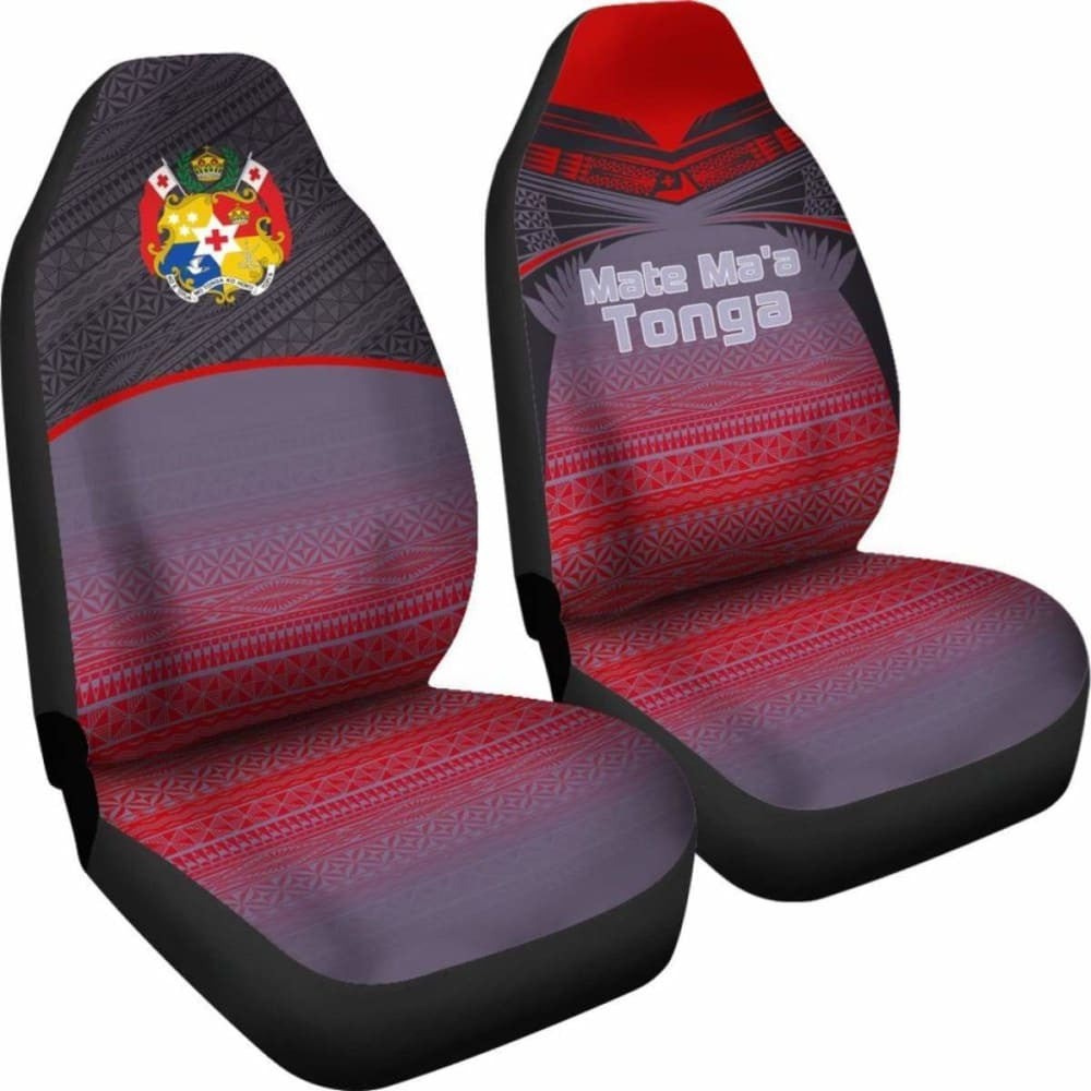 Tonga Polynesian Car Seat Covers - Grey Tattoo -