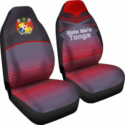 Tonga Polynesian Car Seat Covers - Grey Tattoo -