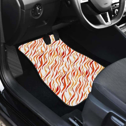 Fire Flame Watercolor Pattern Front And Back Car Mats