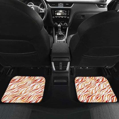 Fire Flame Watercolor Pattern Front And Back Car Mats