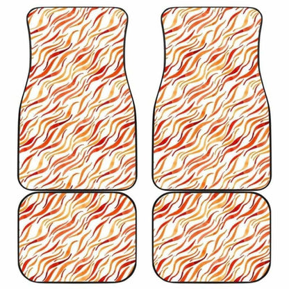 Fire Flame Watercolor Pattern Front And Back Car Mats