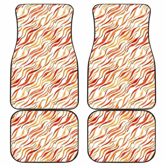 Fire Flame Watercolor Pattern Front And Back Car Mats