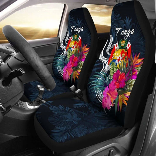 Tonga Polynesian Car Seat Covers - Tropical Flower -
