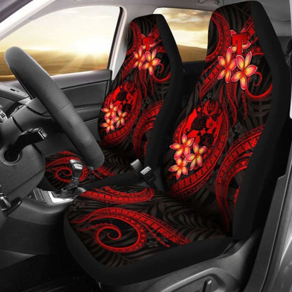 Tonga Polynesian Car Seat Covers - Red Plumeria -