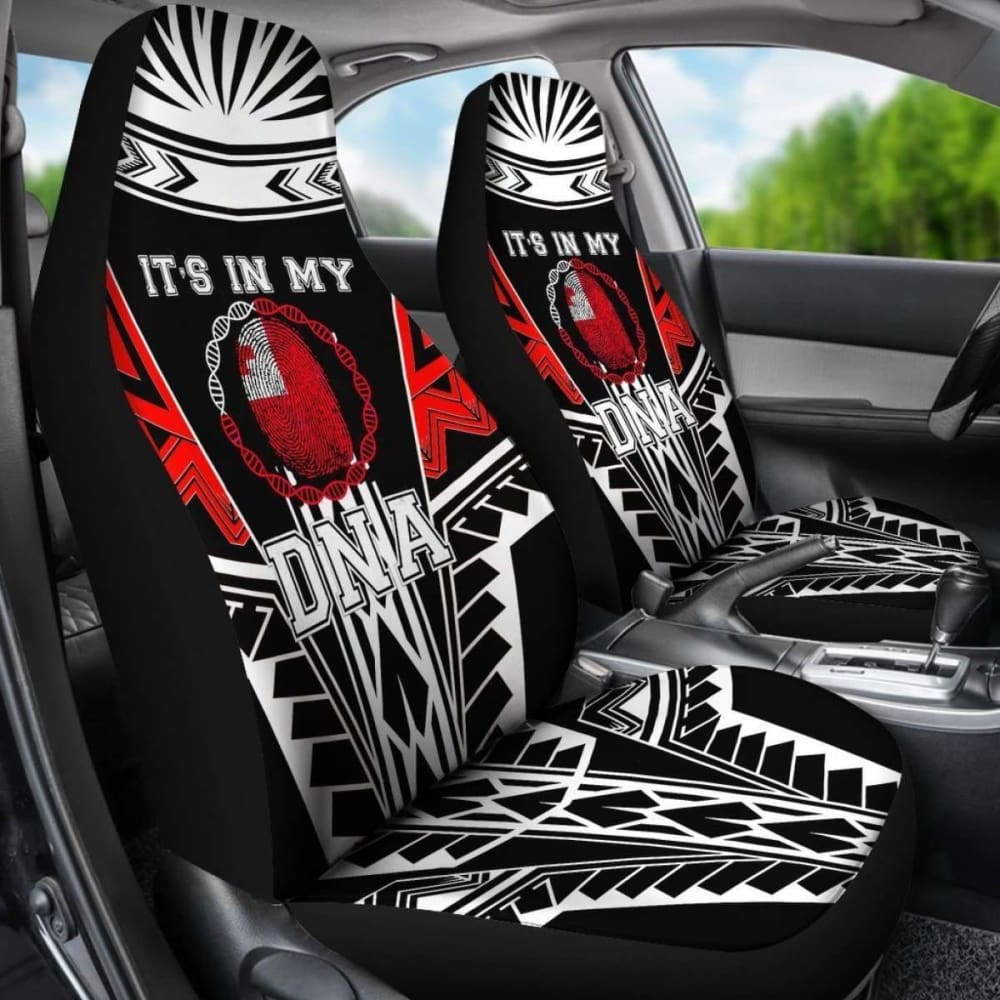 Tonga Car Seat Covers - It'S In My Dna Red Color -