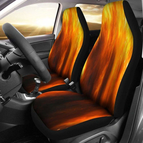 Orange Flames Design Seat Covers
