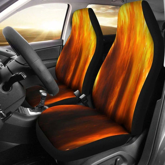 Orange Flames Design Seat Covers