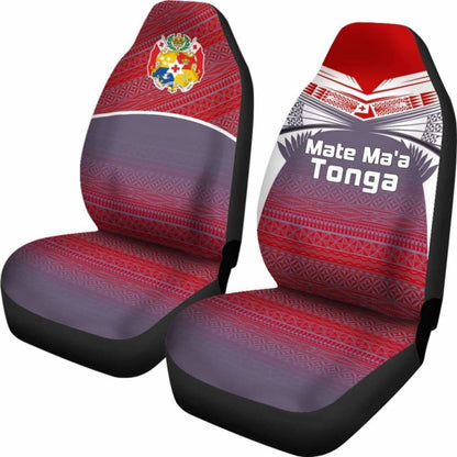 Tonga Polynesian Car Seat Covers - White Tattoo -