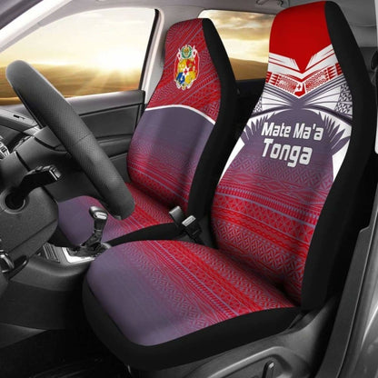 Tonga Polynesian Car Seat Covers - White Tattoo -