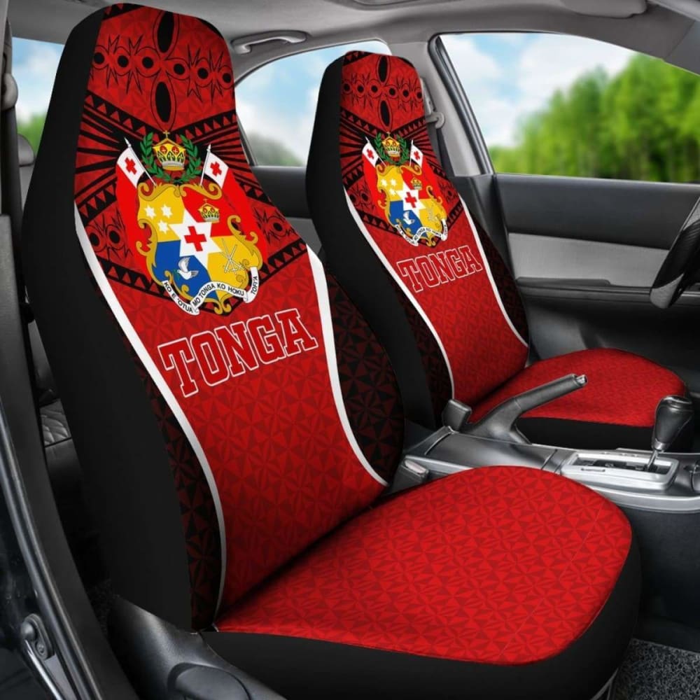 Tonga Polynesian Car Seat Covers - Red Pattern -