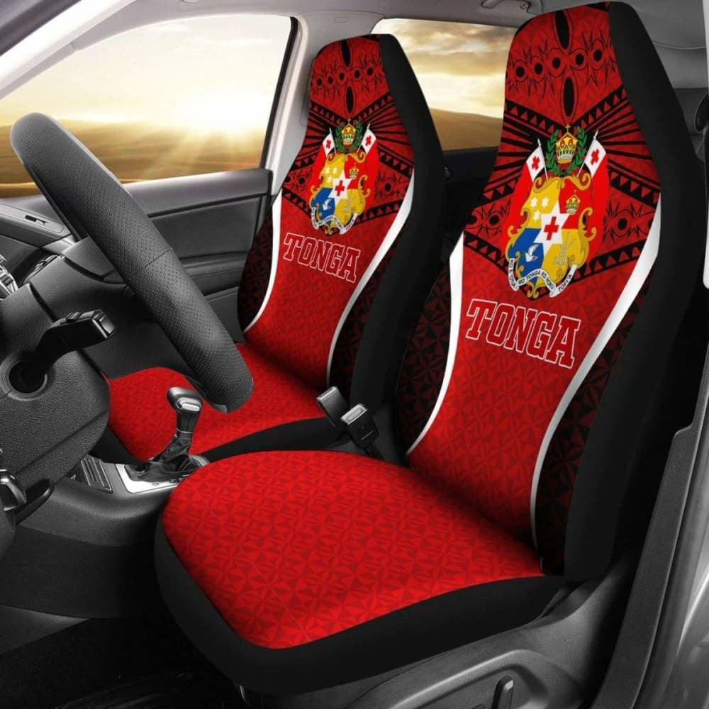 Tonga Polynesian Car Seat Covers - Red Pattern -