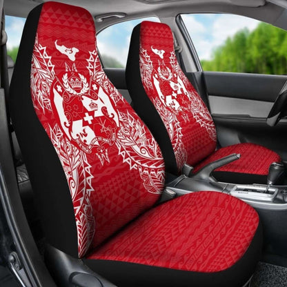 Tonga Polynesia Car Seat Cover Map Red White