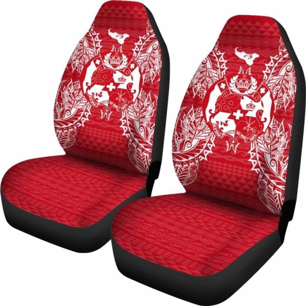 Tonga Polynesia Car Seat Cover Map Red White