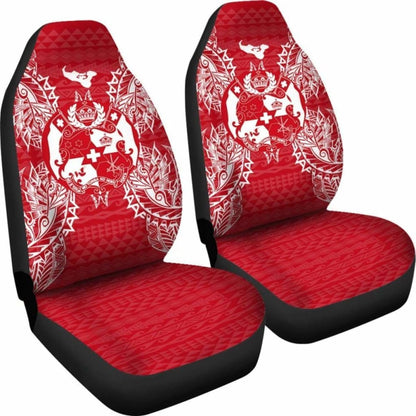 Tonga Polynesia Car Seat Cover Map Red White