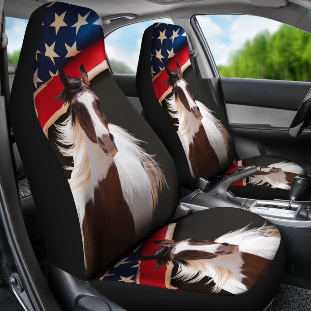American Flag Wild Amazing Horse All Protective Car Seat Covers