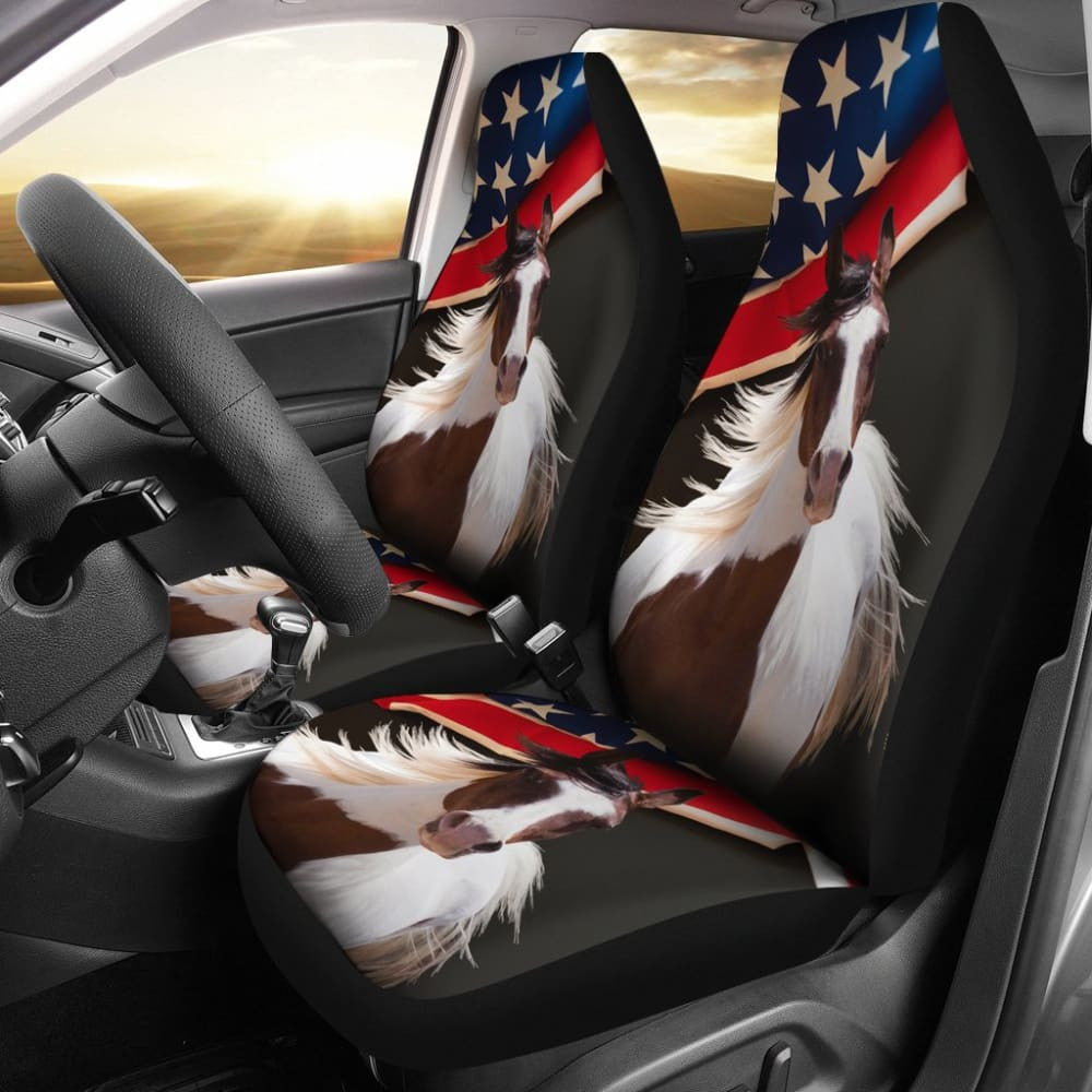 American Flag Wild Amazing Horse All Protective Car Seat Covers