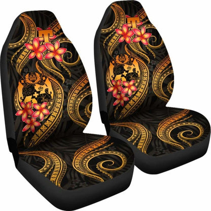 Tonga Polynesian Car Seat Covers - Gold Plumeria -