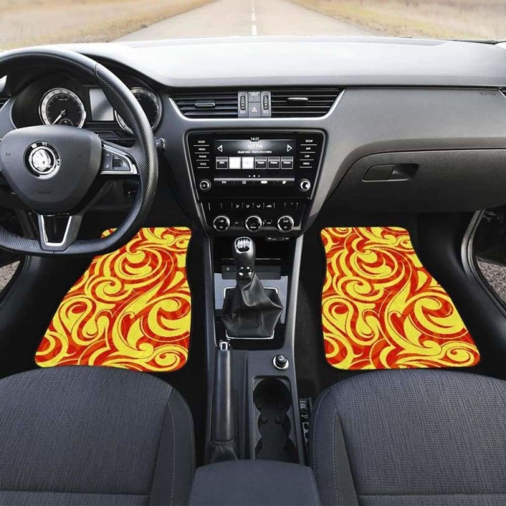 Fire Flame Design Pattern Front And Back Car Mats