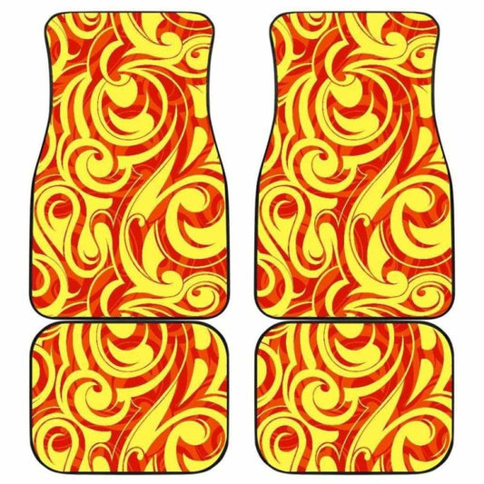 Fire Flame Design Pattern Front And Back Car Mats