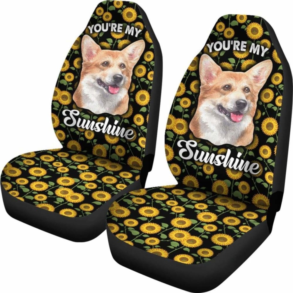 Corgi Dog You're My Sunshine Sunflower Car Seat Covers