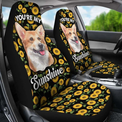Corgi Dog You're My Sunshine Sunflower Car Seat Covers