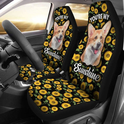 Corgi Dog You're My Sunshine Sunflower Car Seat Covers
