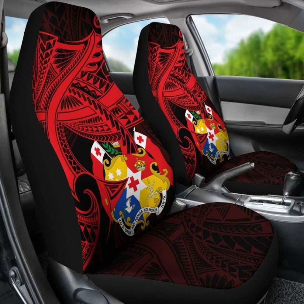 Tonga Car Seat Covers - Seal Tonga With Curve Patterns -