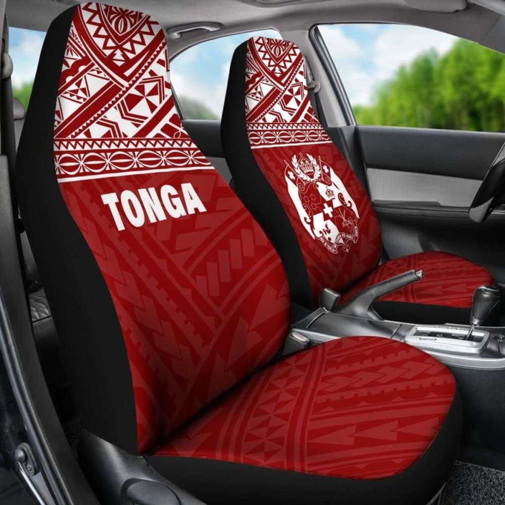 Tonga Polynesian Car Seat Covers Red -