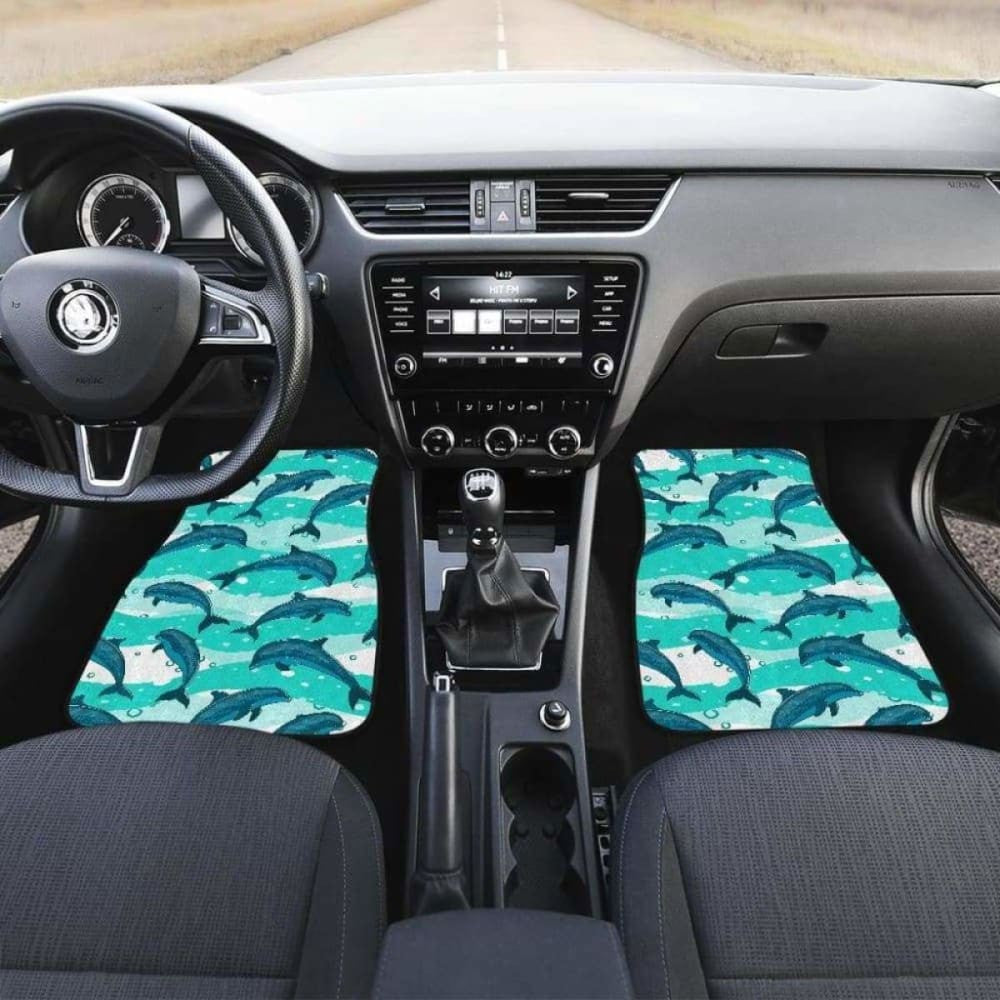 Dolphin Sea Pattern Front And Back Car Mats