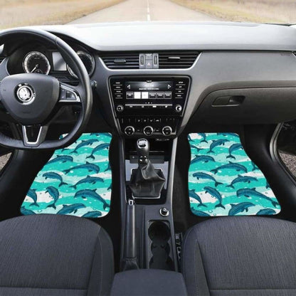 Dolphin Sea Pattern Front And Back Car Mats
