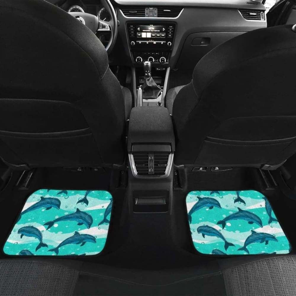 Dolphin Sea Pattern Front And Back Car Mats