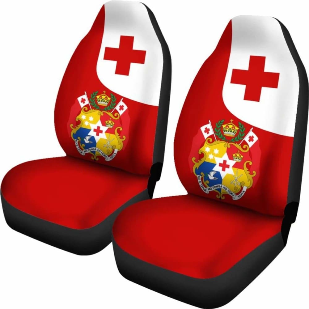 Tonga Flag Car Seat Cover - Coat Of Arms